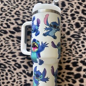 Stainless Steel Travel Mug with Blue Character Design